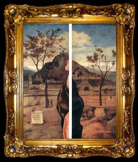 framed  BELLINI, Giovanni Madonna and Child Blessing (details), ta009-2